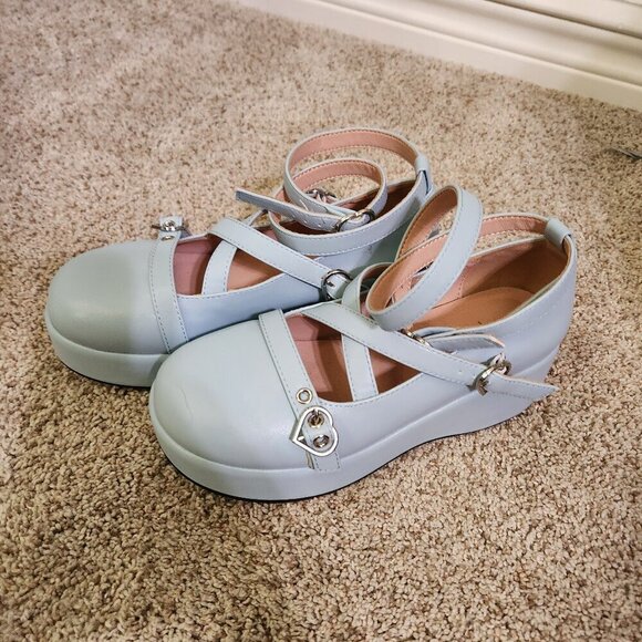 BYOMIGY Blue Mary Janes, size 5 - Picture 2 of 8